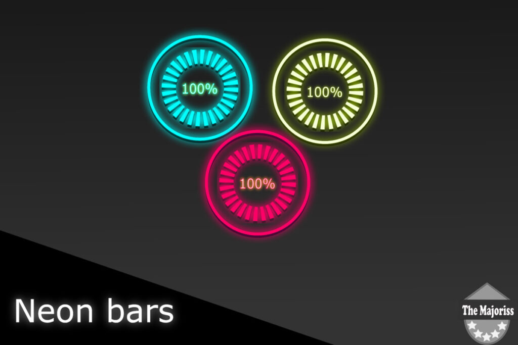 example of neon game progress bars