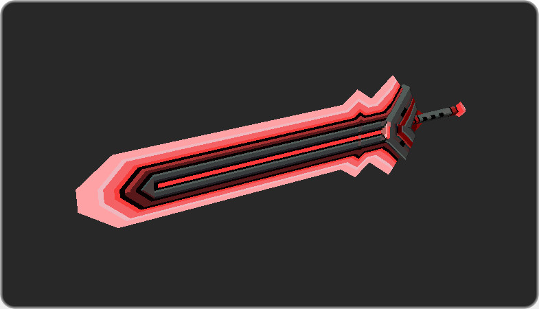Stylized 3d model of weapon sword for unity