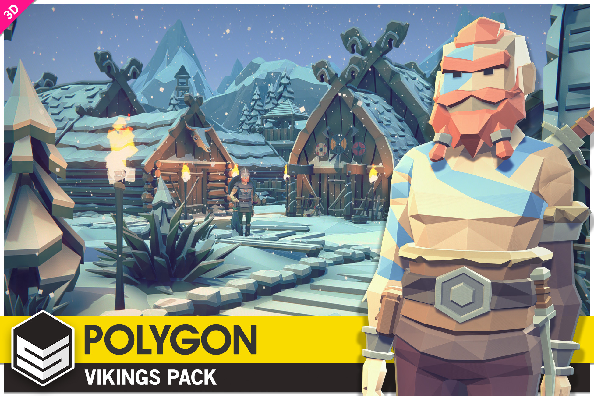 create your own Viking village with this great low poly asset pack