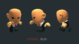 hitman style assassin 3d model toon stylized for unity
