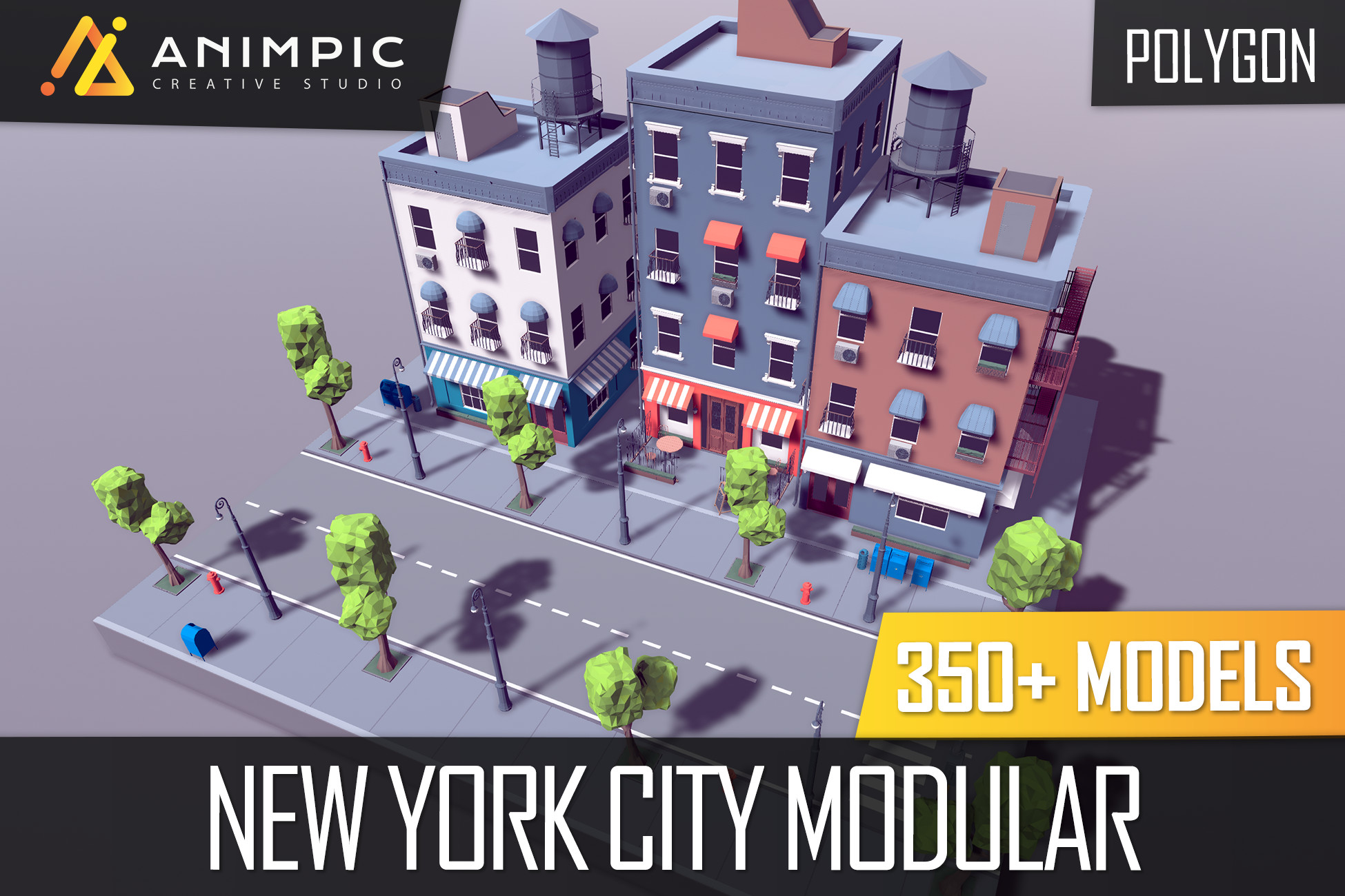 POLY - New York City Modular full asset free download for unity