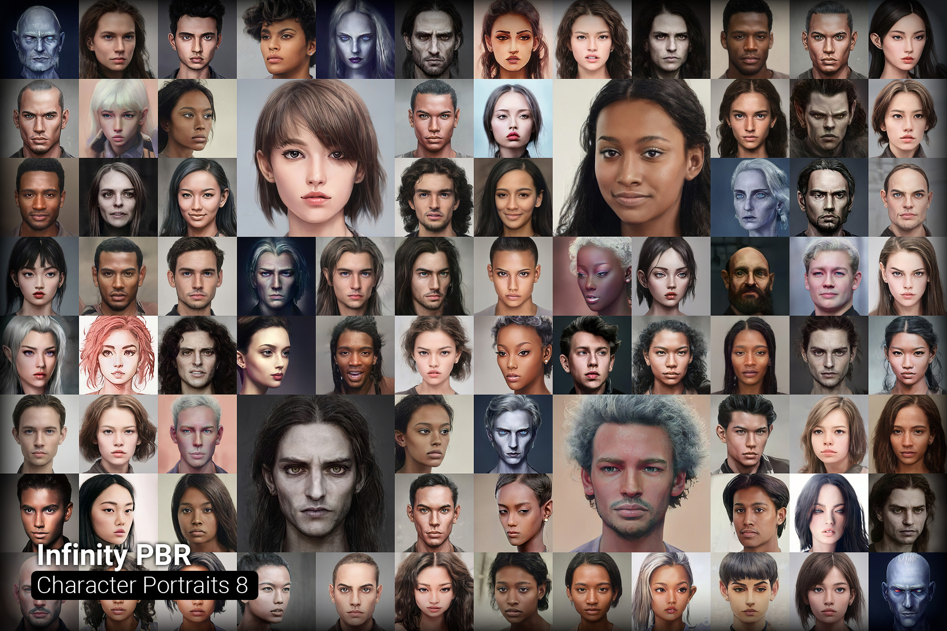 Character Portraits Pack 8 full complete download ai created portraits