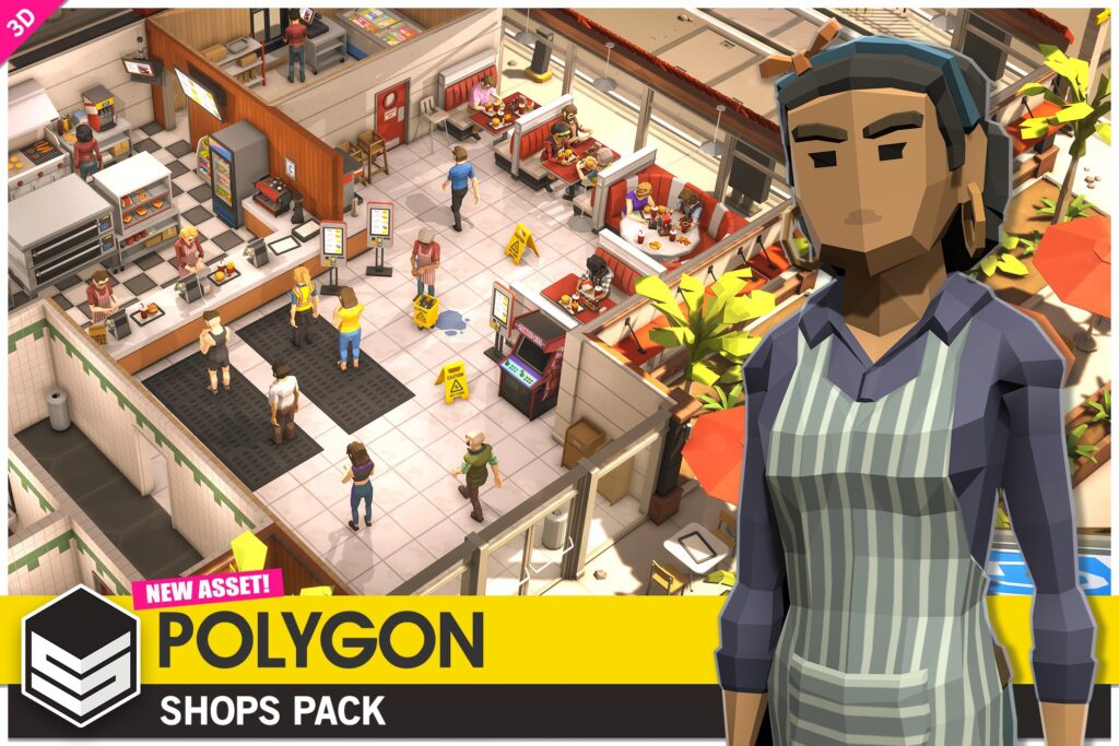create your own shopping style game with the polygon shops pack