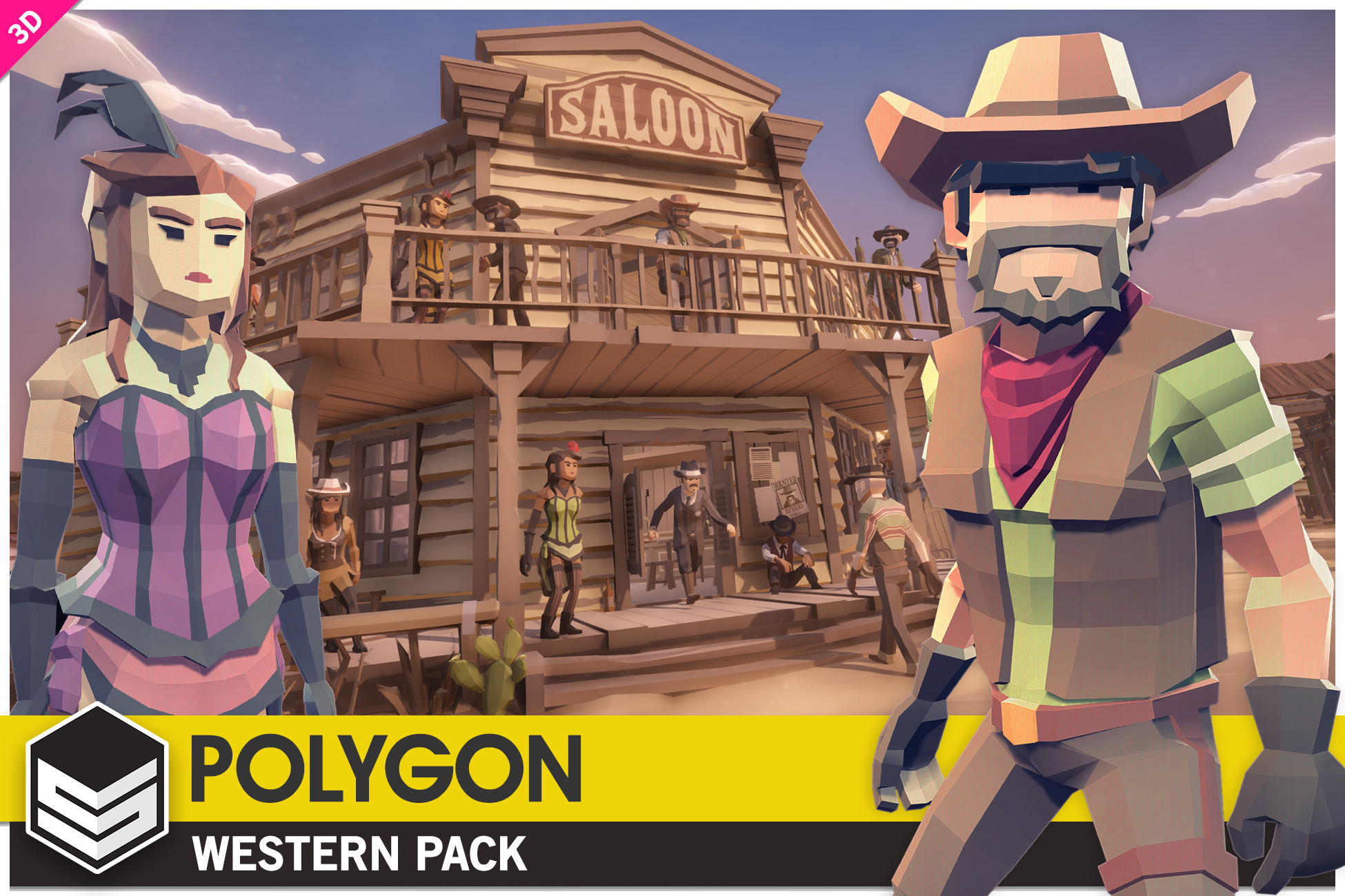 complete low poly asset pack POLYGON Western