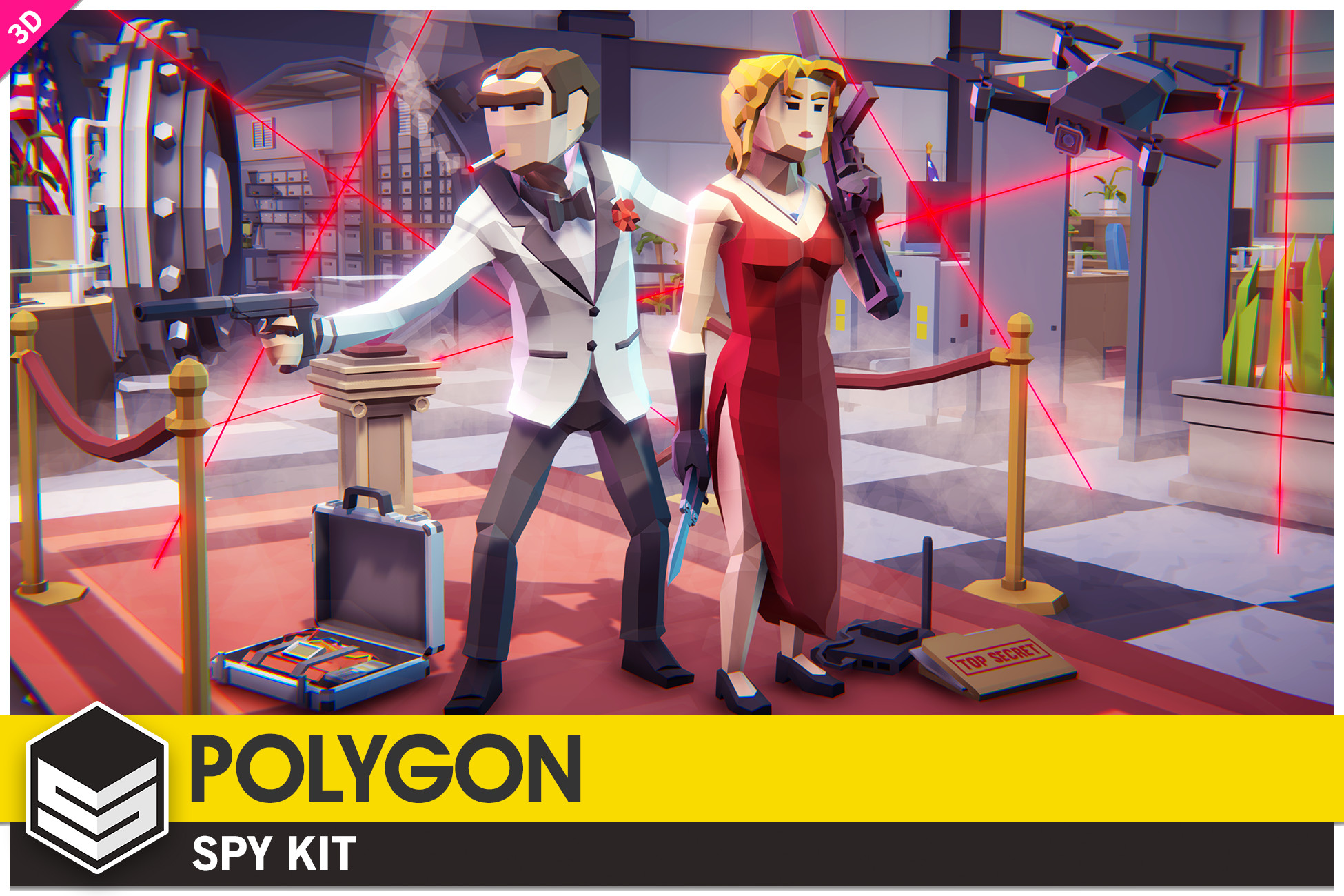 Create low poly spy characters for your unity game