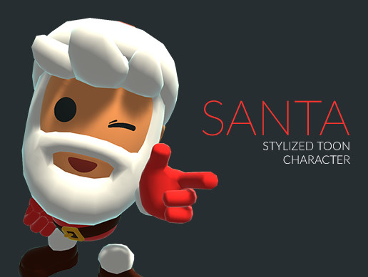 Stylized toon character 3d model santa unity download