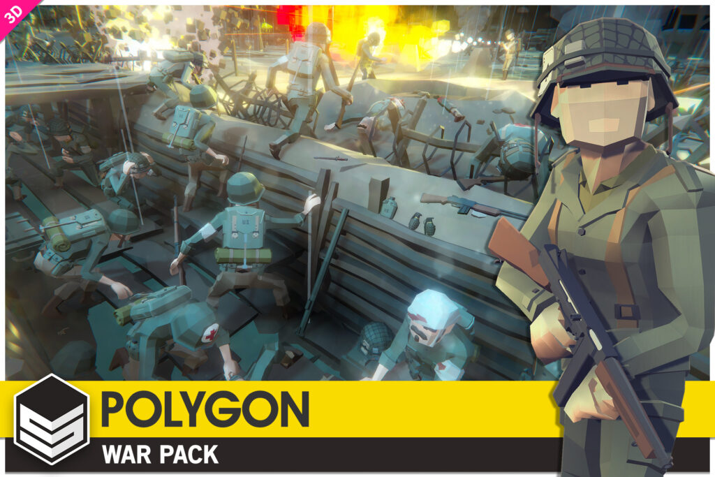 Download the full free game asset POLYGON WAR for the unity game engine