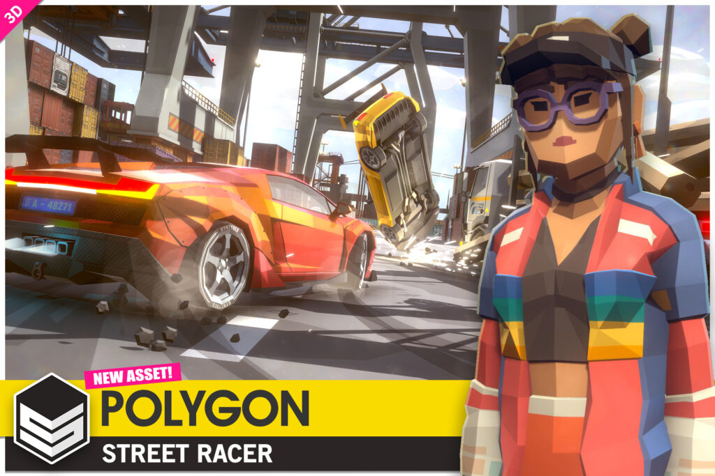 create your own racing style game with polygon street racer low poly stylized prefabs