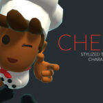 stylized chef toon 3d model for unity