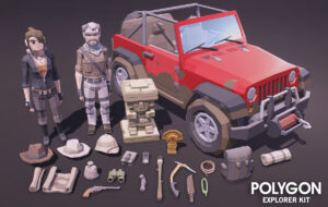 example of the assets found within the Polygon Explorer pack