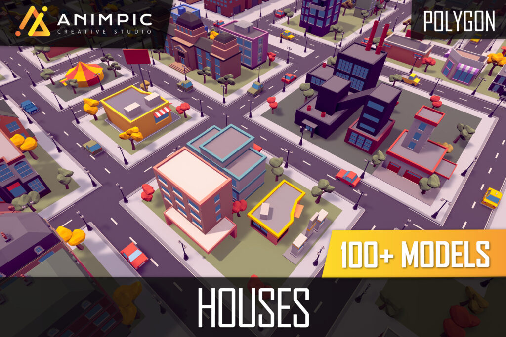 Poly Houses huge asset pack for unity