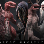 Horror Creatures Unity asset pack for game engine 3d model