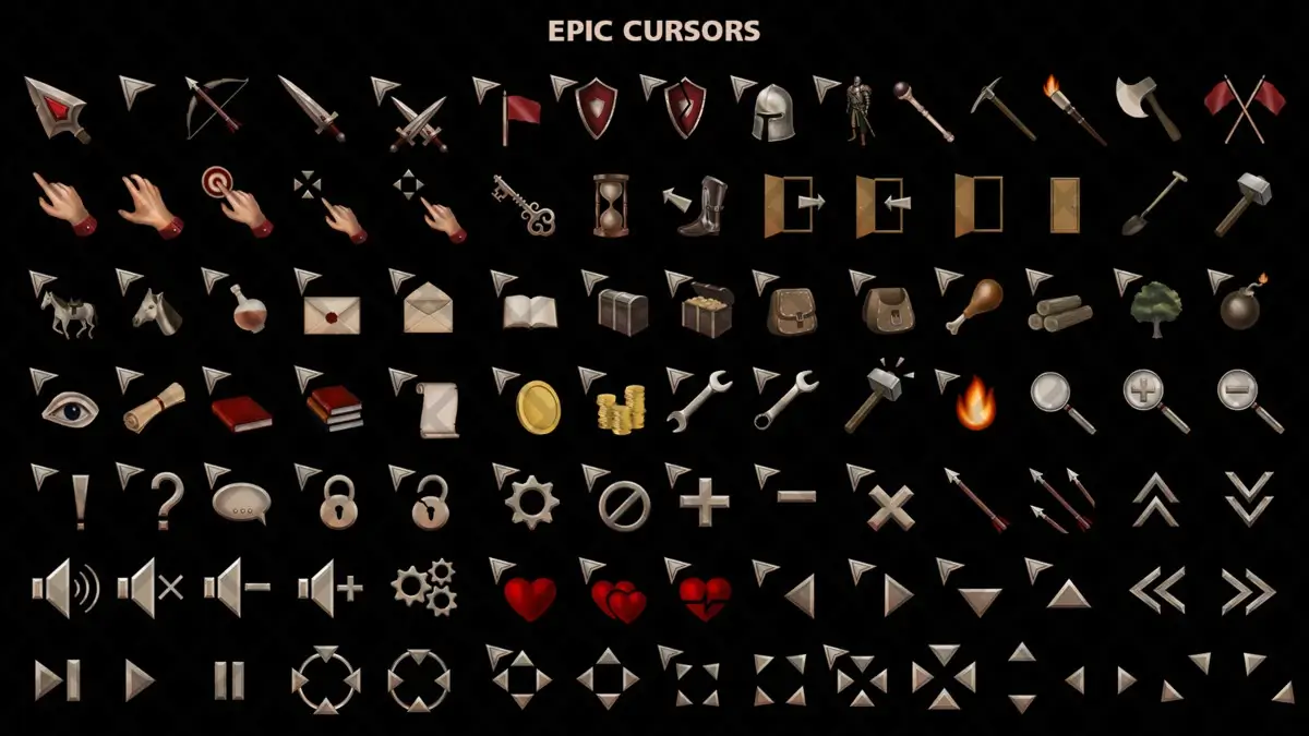 Stylized RPG Cursors download nuled version for the unity game engine