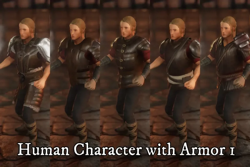 example of character wearing Armor Pack 1 Fantasy RPG