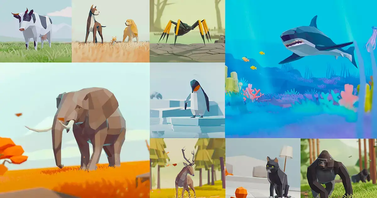 Low Poly Animated Animals Free Download