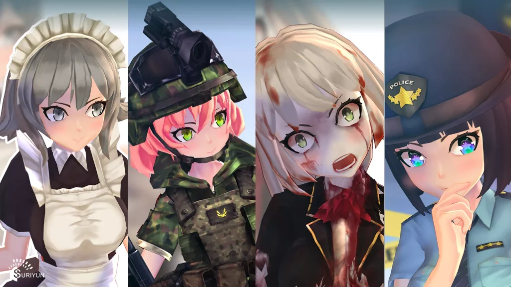 anime girl 3d models for your unity game